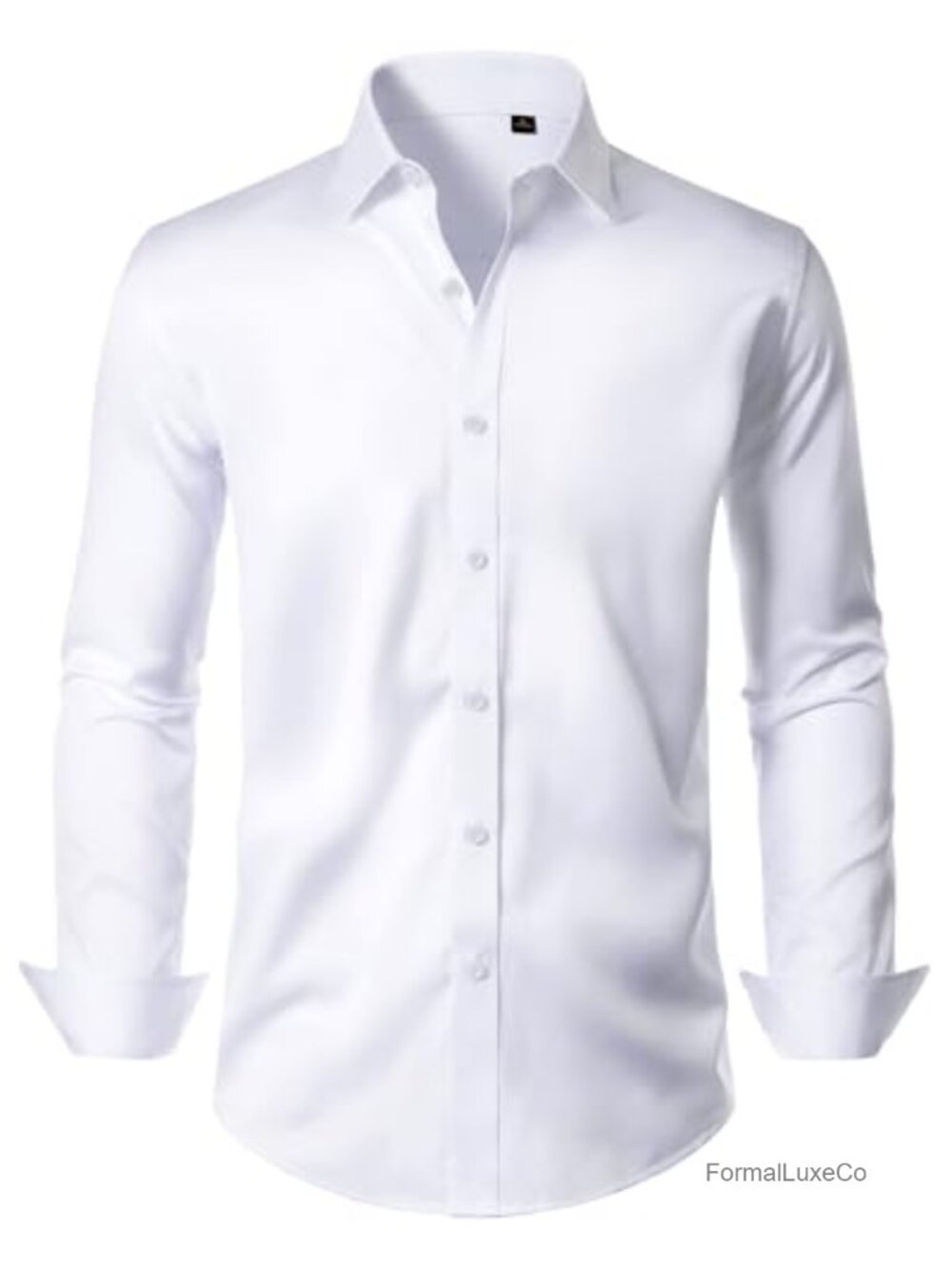 Mens Wrinkle Free Stretch Long Sleeve Button Down Dress Shirt Regular Fit